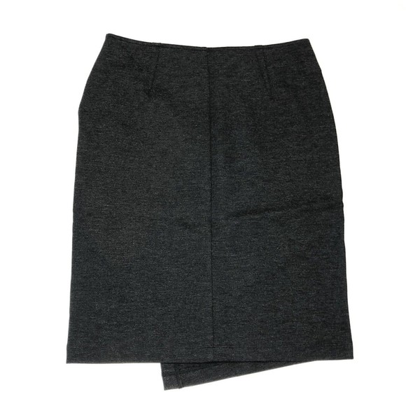 CAbi Size 0 Black Asymmetric Faux Wrap Zipper Stretch Short Pencil Skirt 998 - Picture 5 of 9